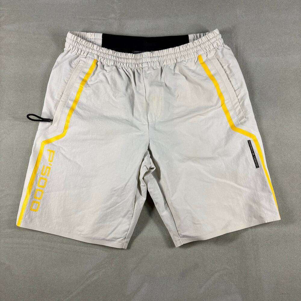 Adidas Porsche Design Sport Shorts Men Small Gray Yellow Athletic 9 Inseam